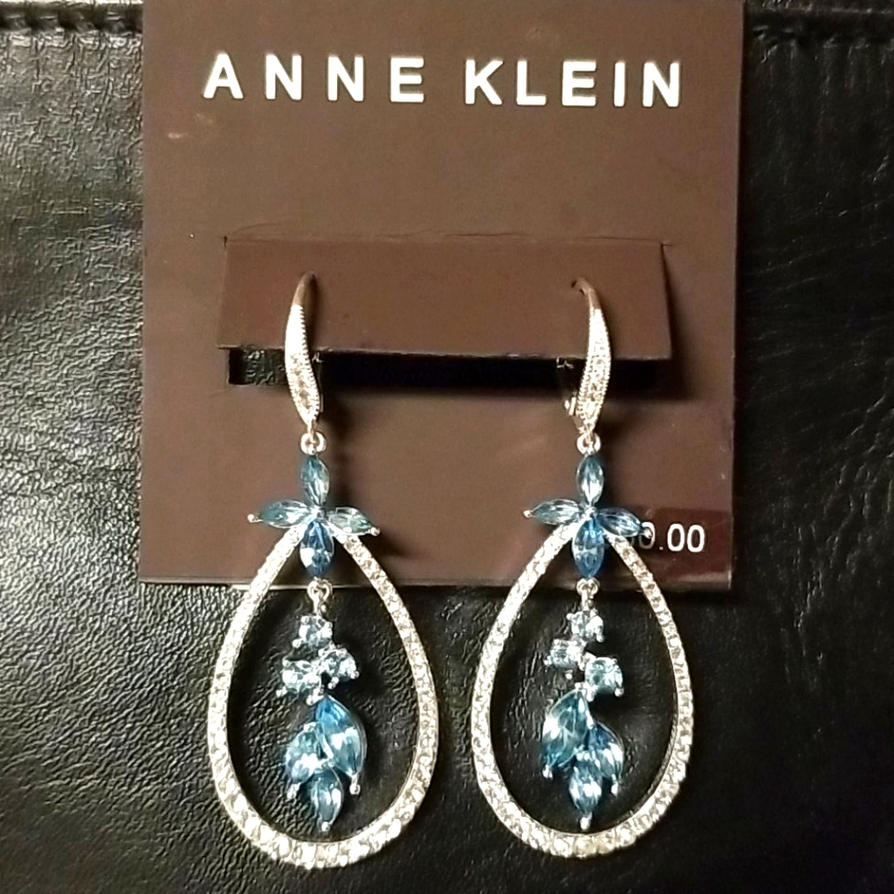 Anne Klein Silvertone Crystal Earrings